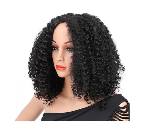 Perruque Afro bouclée courte pour femme en fibres synthétiques premium résistantes à la chaleur