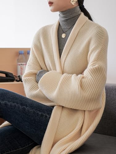 Women's Long Cardigan Sweaters Cable Knit Casual Open Front Long Sleeve Oversized Coats4