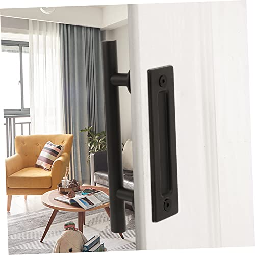 Housoutil 1 Set Handle Drawer Hardware In Closet Dresser Black Matte Door Knobs Bolt Closet Door Knobs Rustic Steel Gate Handle Garage Handle Cabinet Handle Carbon Steel Steel Door Round Set #TOP6