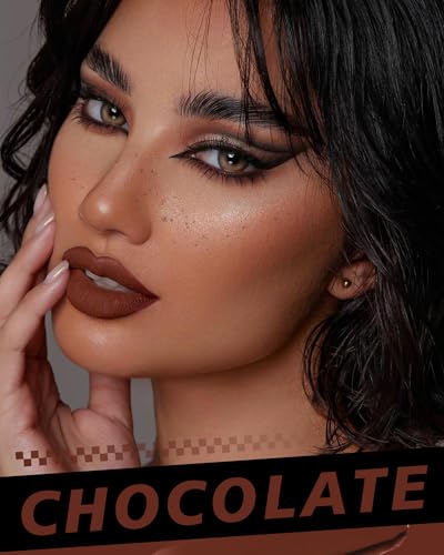 Hoomuss Dark Brown Lipstick Long Lasting, Matte Liquid Lipsticks For Women Non Transfer Smudgeproof Smooth And Easy To Appy Cruelty Free Lip Color, M50 Chocolate thumb #1