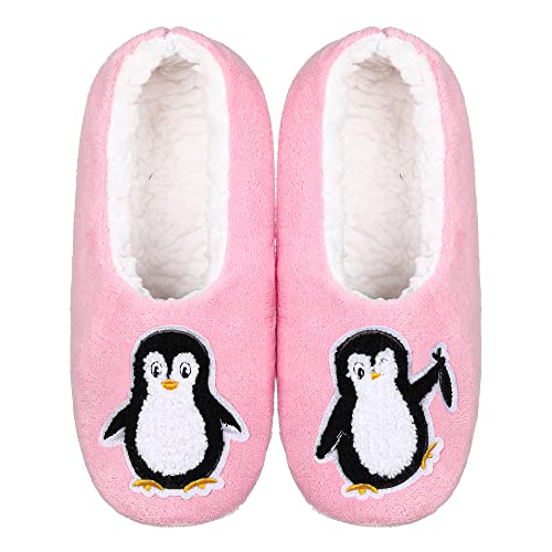 Image of ZYZX Cute Slipper Socks with Grips,Cozy Soft Sole House Slippers for Women | Animal Pattern Warm Safe Non Slip Fleece-lined Fluffy Fuzzy Socks Indoor for Adult,Easy to Wash,Gifts