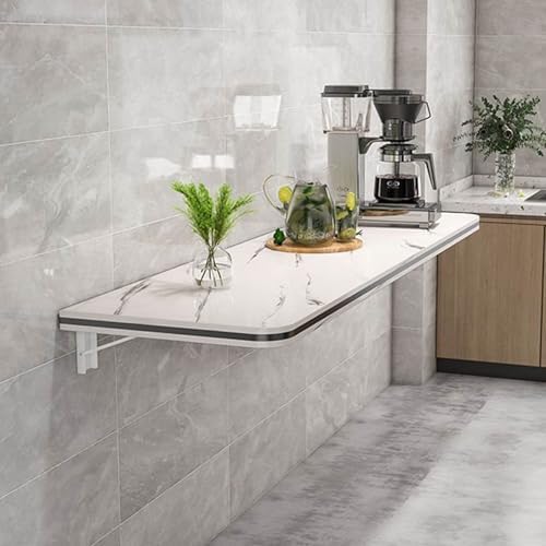 Wall Mounted Folding Table for JYDSll Spaces Wooden Fold Down Desk Home Office Computer Workstation for Kitchen Dining White 120x40cm