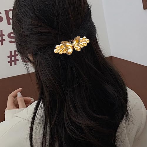 Pinza Mariposa para Cabello con Rhinestones, Clip de Metal Zinc, 9 cm miniatura 7