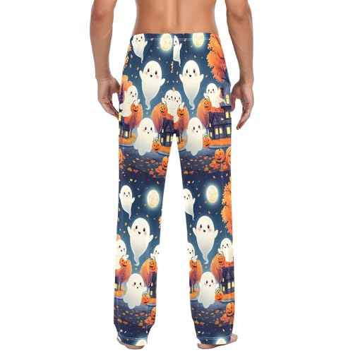 Friendly Spirits Men's Cotton Pajama Pants with Pockets and Drawstring Comfortable and Stylish,S3