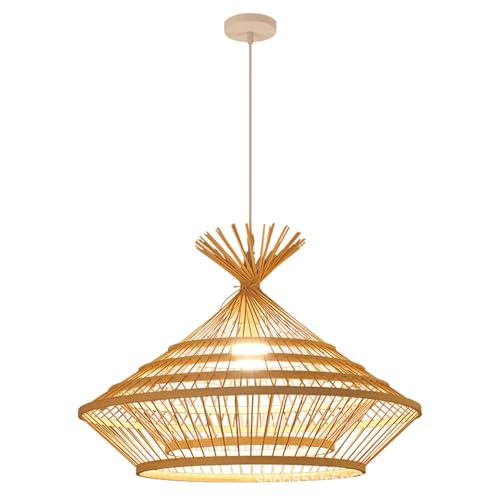 Lustre en bambou 60 cm luminaire de plafond pour restaurant