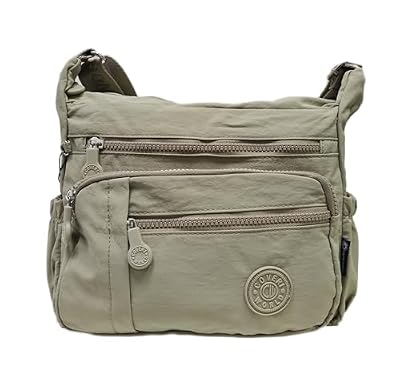 COVERI COLLECTION Borsa a Tracolla Donna in Nylon Tecnico, Tracolla Regolabile Personalizzata, Tasche Multiple con Zip, Dimensioni 29x21x10 cm, Art.22198 Disponibile in Vari Colori (BEIGE APRICOT)
