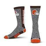For Bare Feet NFL CLEVELAND BROWNS Marble MVP Crew Sock Team Color LARGE