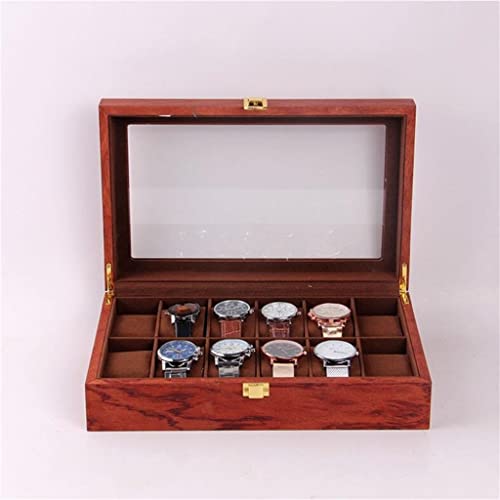 Boîte en bois pour ranger 12 montres hommes sans rayures