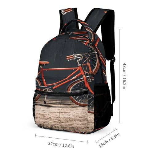 3Pcs Backpack Sets Cruiser Bike Print Travel Daypack 3 in 1 Lightweight Backpack Set with Lunch Bag And Cosmetic Bag2