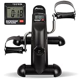 Alivio Portable Mini Exercise Bike Pedal for Arms, Legs, Workout, Gym Fitness Foot Pedal Exercisers Exercise Machine, Smooth Magnetic Resistance Drive with 5In LCD Display (Black)