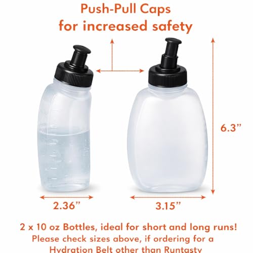 10 oz BPA-Free Water Bottles – 2-Pack Replacement for the Winner’s Hydration Belt, Push-Pull Caps, Spill-Proof Design, Fully Compatible with Most Fuel Belts for Running, Hiking & Cycling - Image 4