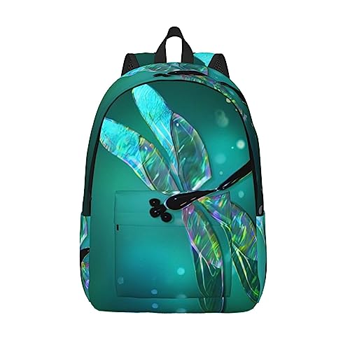Sac à dos léger palmier vert et libellule galaxie taille M pour le quotidien