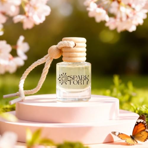 Image of Spring Car Air Freshener Hanging | Car Perfume, 0.27 fl oz (8 ml) | 30-Day Luxury Glass Diffuser | Bergamot, Florals & Amber Musk | Long-Lasting Spring Scent