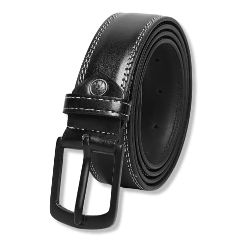 Image of ZORO Black Vegan Leather Belt for Men | TX10DS |Size 40