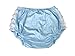 Haian Adult Frilly Plastic Rumba Incontinence Pull-on Plastic Pants with White PVC Frilly (Medium, Baby Blue)