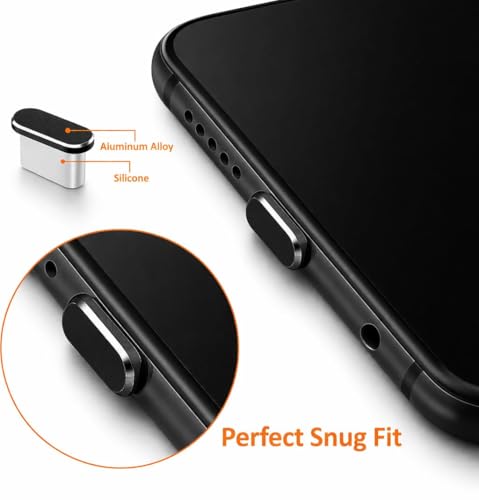 Image of Mizi USB C Dust Plug for iPhone 17 Pro (2 Pack) - Charging Port & Speaker Port Protector, Complete Cleaning & Maintenance Accessories - Black