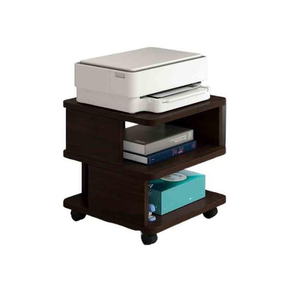 Estante para Impresora Gabinete for impresora extraíble de piso a techo, escritorio, estante for impresora, escritorio de colocación, soporte lateral de varios niveles Mesa de Impresora(Negro)