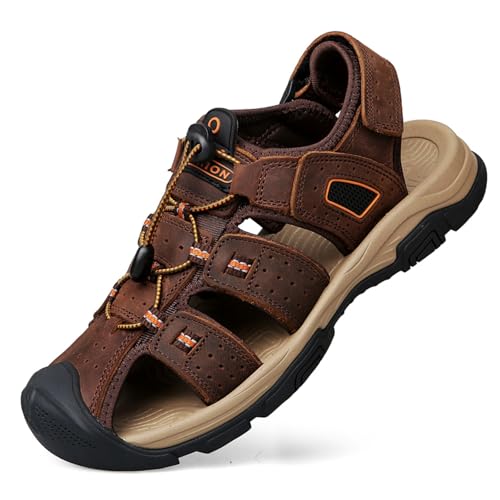 Glonalnt Mens Sandals Athletic Hiking Sandals Closed Toe Anti Slip Outdoor Waterproof Walking Water Shoes - Main Image