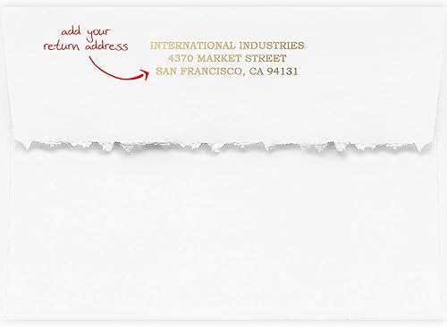 Miniatura 3 de The Gallery Collection, 25 tarjetas de Navidad personalizadas con sobres forrados con papel de aluminio (paseo nostálgico), para negocios o