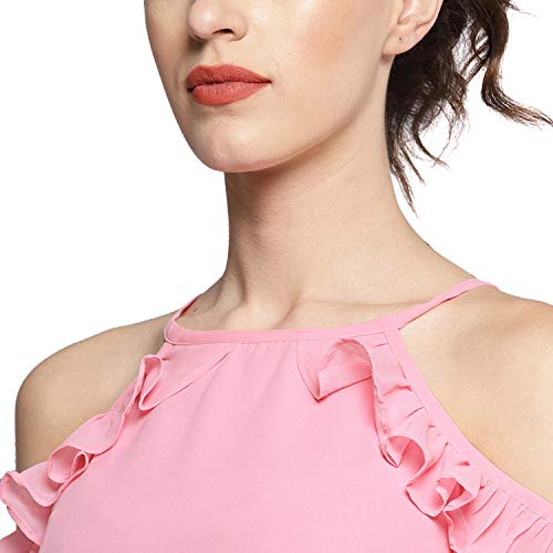 Image of Carlton London Women's Solid Regular Fit Blouse