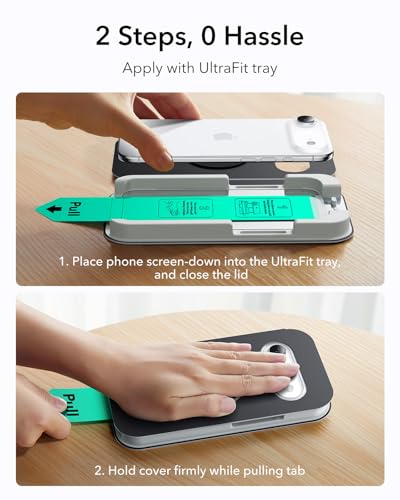 Image of ESR 3 Pack for iPhone Air Screen Protector, Military-Grade Shatterproof, 9H Hardness, Full Coverage Tempered Glass for iPhone 17 Air Screen Protector with Ultra Fit Tray