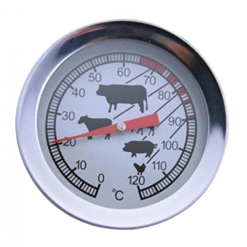 Instant Read Dial Probe Thermometer for Coffee Milk BBQ Food, Stainless Steel Digital Kitchen Meat Thermometer, Long Probe Grill Cooking Temperature Gauge for Barbecue