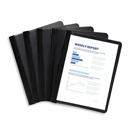 Blue Summit Supplies 25 Black Plastic Report Covers with Prongs, Black 3 Prong Clear Front Report Cover for Presentation, Document, and School Use, 0.42mm PP Plastic, Bulk 25 Pack