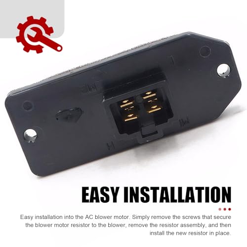 Image of Blower Motor Resistor, OEM #973020 4720278 68004241AA 6800459AA 5012212AA, Compatible with Dodge Ram 1500 2500 3500 Pickup Grand Cherokee Replaces RU109 (Black)