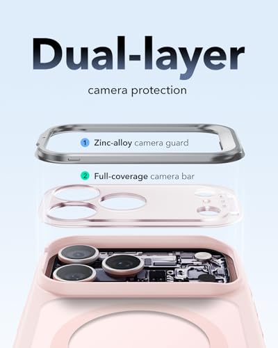 Image of ESR for iPhone 17 Pro Max Case with Stash Stand, Camera Control Cover Compatible with MagSafe, Military-Grade Drop Protection Magnetic Phone Case, Scratch-Resistant Back Cover,Frosted Bubblegum Pink