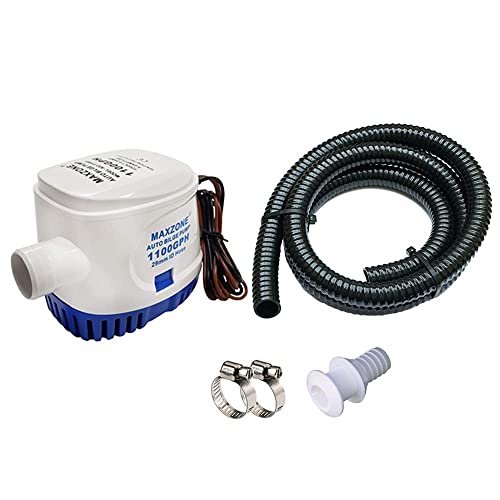 MAXZONE Automatic Submersible Boat Bilge Water Pump 12v 1100gph Bilge Pump And Bilge Pump Installation Kit Hose Set