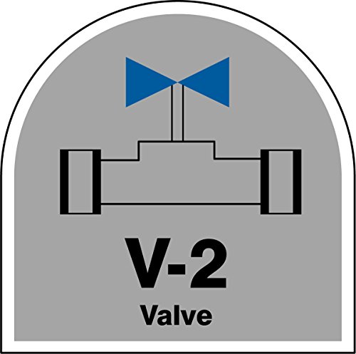 V-2 Valve tag Accuform adhésif haute visibilité pour sécurité