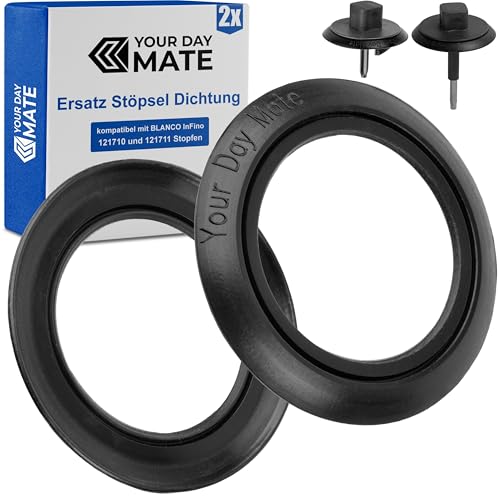 Replacement Plug Seal, 2 Pieces, Compatible with Blanco InFino 121710 and 121711 Plugs, Outer 52 mm, Inner 34 mm
