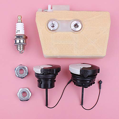Corolado Spare Parts, Air Filter Fuel Oil Cap Bar Nut Spark Plug Kit for Stihl 038 MS380 MS381 MS 380 381 Chainsaw Spare Replacement Part