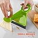 Full Circle Tiny Team, Mini Compact Brush & Dustpan Set, Portable Handheld Broom for Quick Cleanups, Ideal for Home, Bathroom, Kitchen Countertops. Bamboo Hand Broom & Small Crumb Sweeper, Green