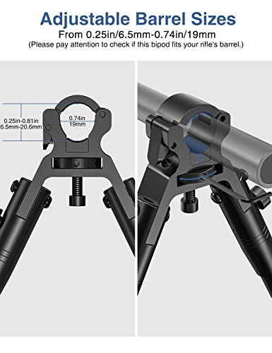 Ezshoot Clamp-On Bipod, Bipod For Rifle, Height From 8"-10", Quick Release Design Barrel Size: 0.43 To 0.75 Inch #TOP1