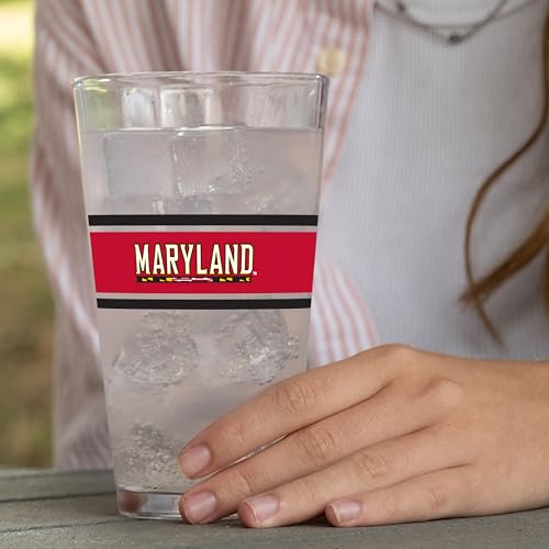 Image of Logo Brands NCAA 16 oz Pint Glass - Durable Glass With Bold Team Color- Chip-Resistant Rim Drinkware For Fans, Tailgates, Home Bars & Everyday Use
