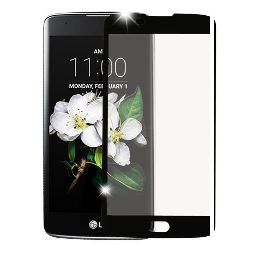 LUXCA LG TREASURE PREMIUM Tempered Glass Screen Protector, Anti-Fingerprint, Bubble Free Ultra-clear Screen Protector for LG Treasure LTE (FULL COVERAGE TEMPERED GLASS) (Black)