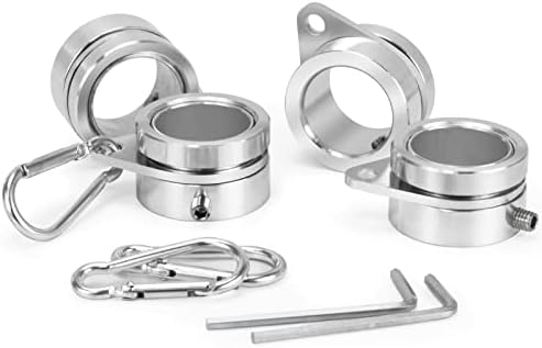 Flag Win Flagpole Ring Set, Aluminum Alloy Flag Pole Rings Anti Wrap 360° Rotating Flag Mounting Spinning Ring Flag Pole Kit with Carabiner for 0.75-1.02 Inch Diameter FlagPole- 4 Pack(Silver)