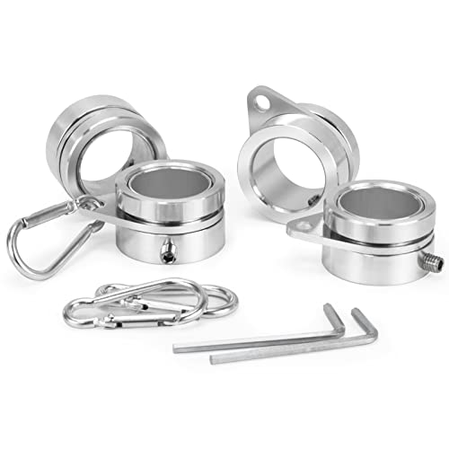 Flag Win Flagpole Ring Set, Aluminum Alloy Flag Pole Rings Anti Wrap 360° Rotating Flag Mounting Spinning Ring Flag Pole Kit With Carabiner For 0.75-1.02 Inch Diameter Flagpole- 4 Pack(Silver) #TOP3