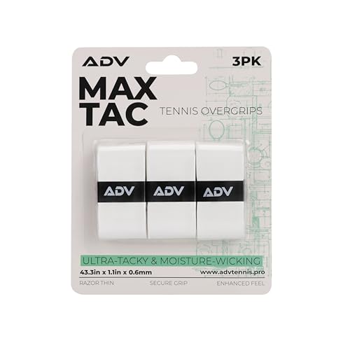 Bande adhésive raquette tennis blanche ADV MaxTac pour éviter les glissements du manche