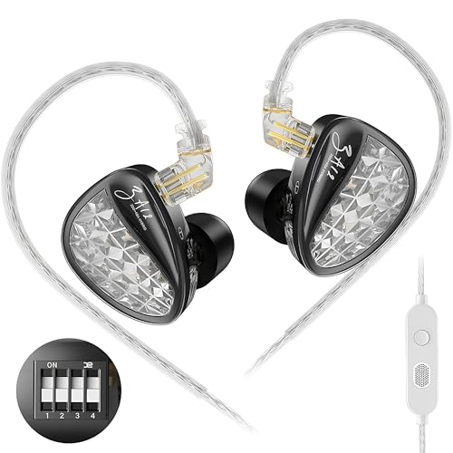KZ ZA12 �n�C�u���b�h IEM �C���z�� 2DD+4BA �h���C�o�[ �C���C���[ ���j�^�[ �w�b�h�z�� HiFi �X�e���I �L���C���z�� ���y&�Q�[���p �X�e�[�W�p (�u���b�N�X�C�b�`�t���A�}�C�N�t��)
