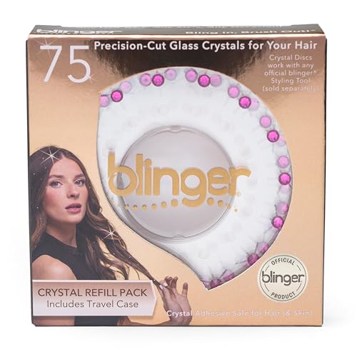 blinger Pacote de refil de cristal | 5 discos - 75 cristais de vidro de corte preciso | Ferramenta d