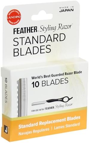 Feather Styling Razor Standard Blades - Hair Cutting Replacement Pack 10 Ct