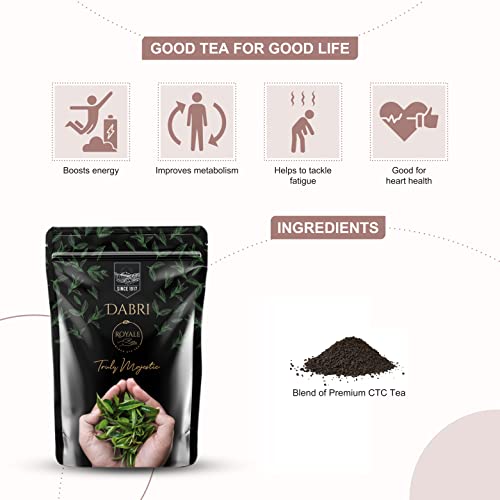 Image of Dabri Assam Royale Black CTC Tea with darjeeling Long Leaf 750gm Combo(Pack of 3 x 250g Each Pouch)Natural Premium Chai Patti|Strong,Aromatic & Rich|Boosts Energy,Improves Metabolism & Fights Fatigue