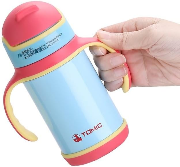 子供用ストローマグ 316ステンレス 保温保冷 260ml 漏れ防止 噛み出し式 取っ手付き キャラクター ポータブル 1〜3歳 赤