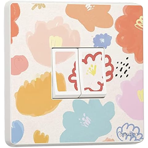 Pack of 2 Floral Light Switch Stickers Cover