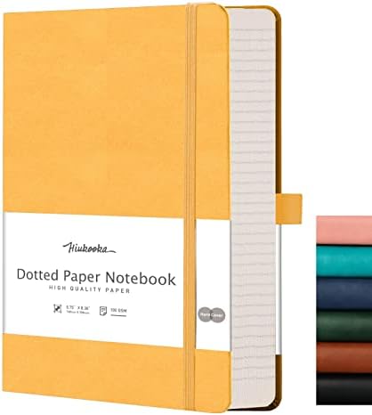HIUKOOKA Bullet Dotted Journal - 320 Numbered Thick Pages Bound Dot Grid Notebook A5 100gsm Thick Dotted Paper Journal for Note-Taking,Sketching,Planning,Diary with Drawing Board-Green