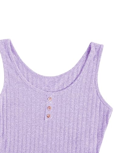 Image of SOLY HUX Women's Button Front Ribbed Knit Tank Top and Shorts Pajama Set Sleepwear Lounge Sets