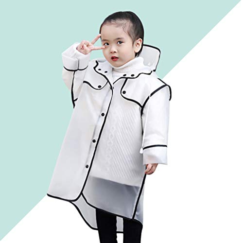 Poncho de chuva infantil KESYOO com capuz transparente reutilizável para crianças em geral protetor