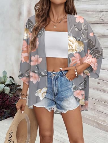 Image of BB&KK Women's Floral Kimono Summer Short Cover Ups Tops